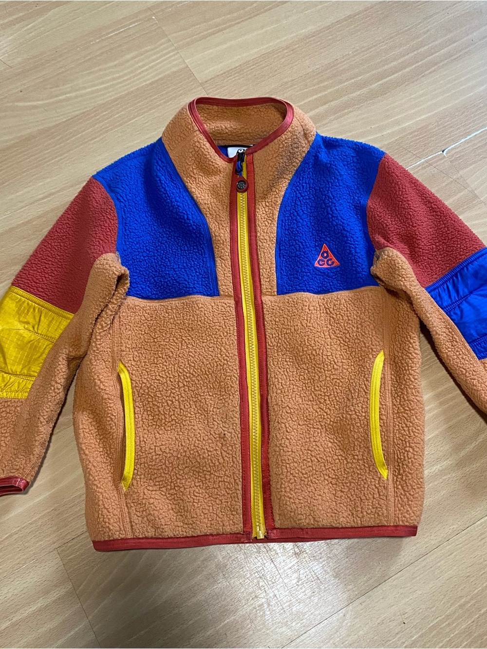 Nike ACG Big Kids Therma Fit Sherpa Fleece Full Zip Jacket Size XS Colorblock